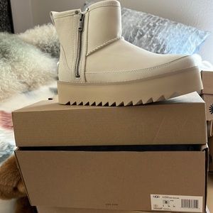 UGG NIB rebel biker mini leather bootie thick heel